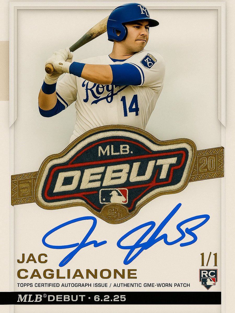 🔥 QUESTION FOR THE HOBBY 🔥
When this Jac Caglianone Topps MLB Debut Patch 1/1 card eventually hits the market…

💰 WHAT WILL IT SELL FOR AT AUCTION?! 💰
Drop your best guess in the comments 👇

#MLB #JacCaglianone #Topps #MLBDebut #1of1 #PatchAuto #SportsCards #Royals