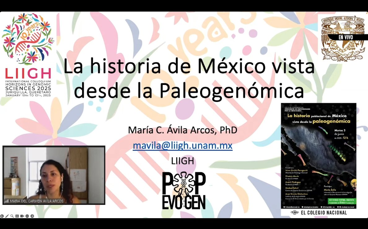 #Enlínea «Les voy a platicar sobre la historia de México, vista desde la paleogenómica» María Ávila Arcos, del <a href="/LIIGH_UNAM/">LIIGH</a>. 

“La historia poblacional de México vista desde la paleogenómica”
👉youtube.com/live/gHPkbqoJL…