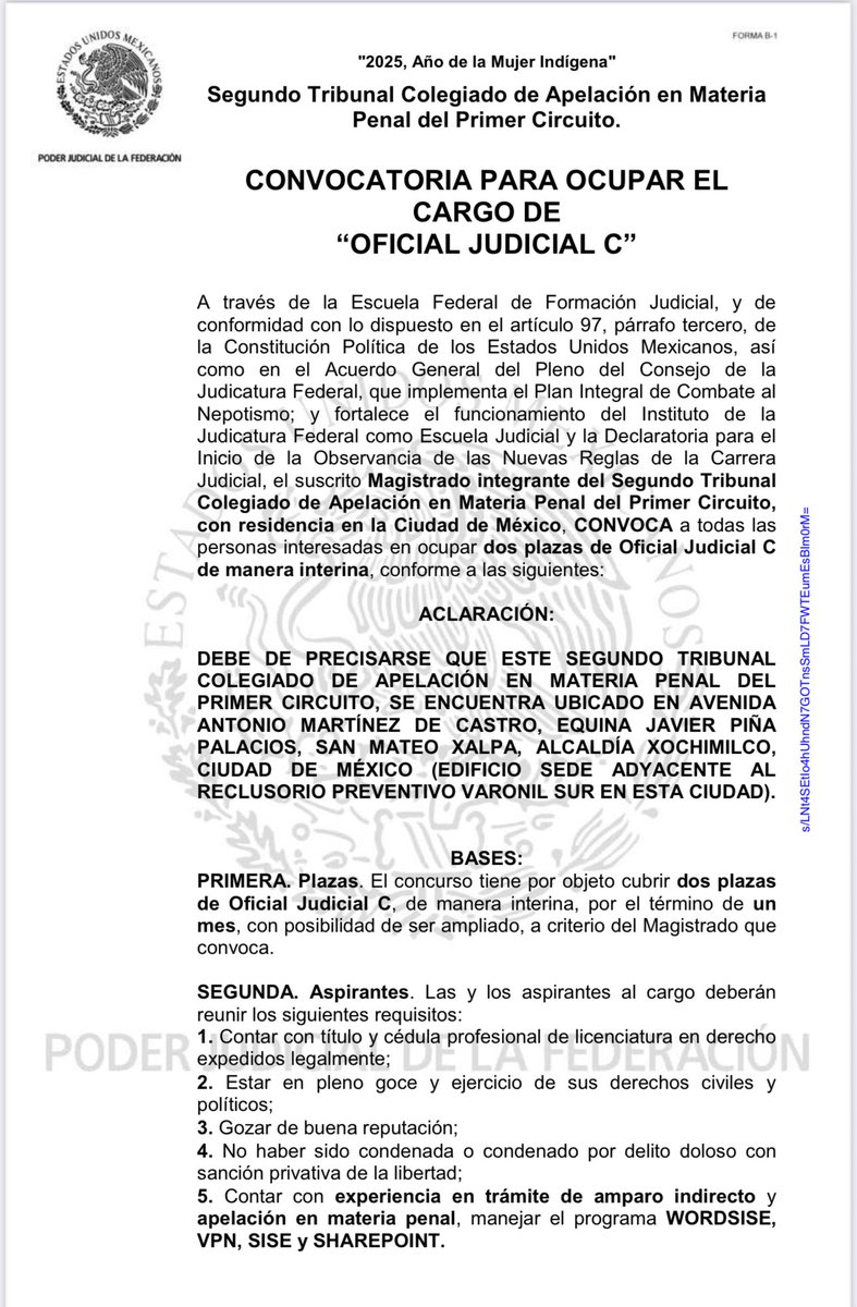 🔺Convocatoria para ocupar el cargo de oficial judicial C en el 2o TCA del 1er cto 🔺

*favor de difundir*

escuelajudicial.cjf.gob.mx/v2/Publicacion…