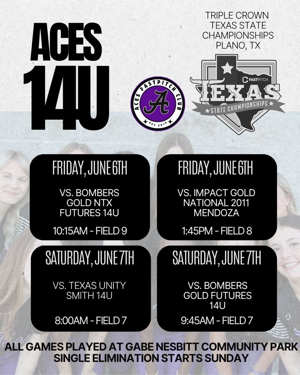 Back in Texas To Kick Off The Summer!!
<a href="/Aces_SoftballKC/">Aces Softball</a> <a href="/LineDsoftball/">Line Drive Media</a> <a href="/ExtraInningSB/">EXTRA INNING SOFTBALL</a> <a href="/SoftbalAmerica/">Softball America</a>