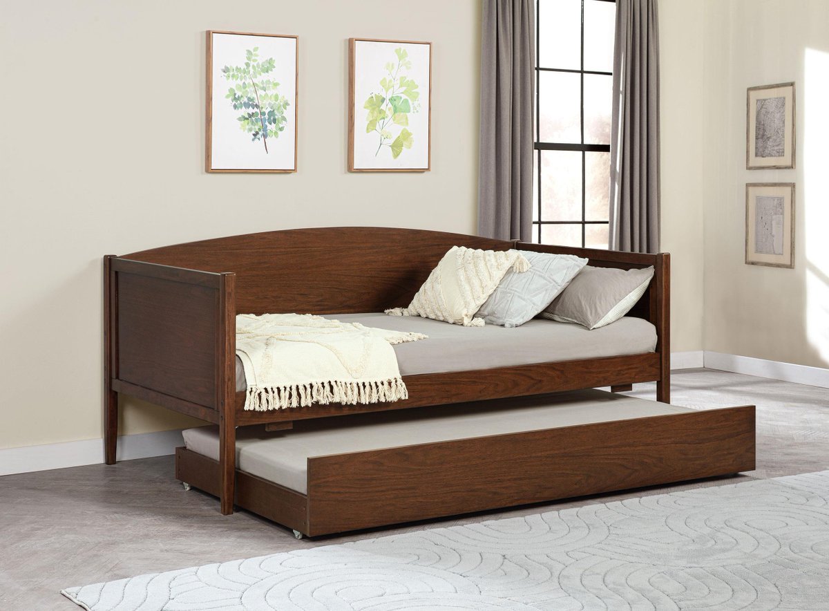 Classic charm, modern function 🛏️ This walnut daybed with trundle blends timeless style with extra sleep space, perfect for guests or cozy lounging. #DaybedStyle #GuestRoomGoals #ClassicMeetsModern

Item # 300686

Use the store locator to find a Coaster dealer near you. ✨