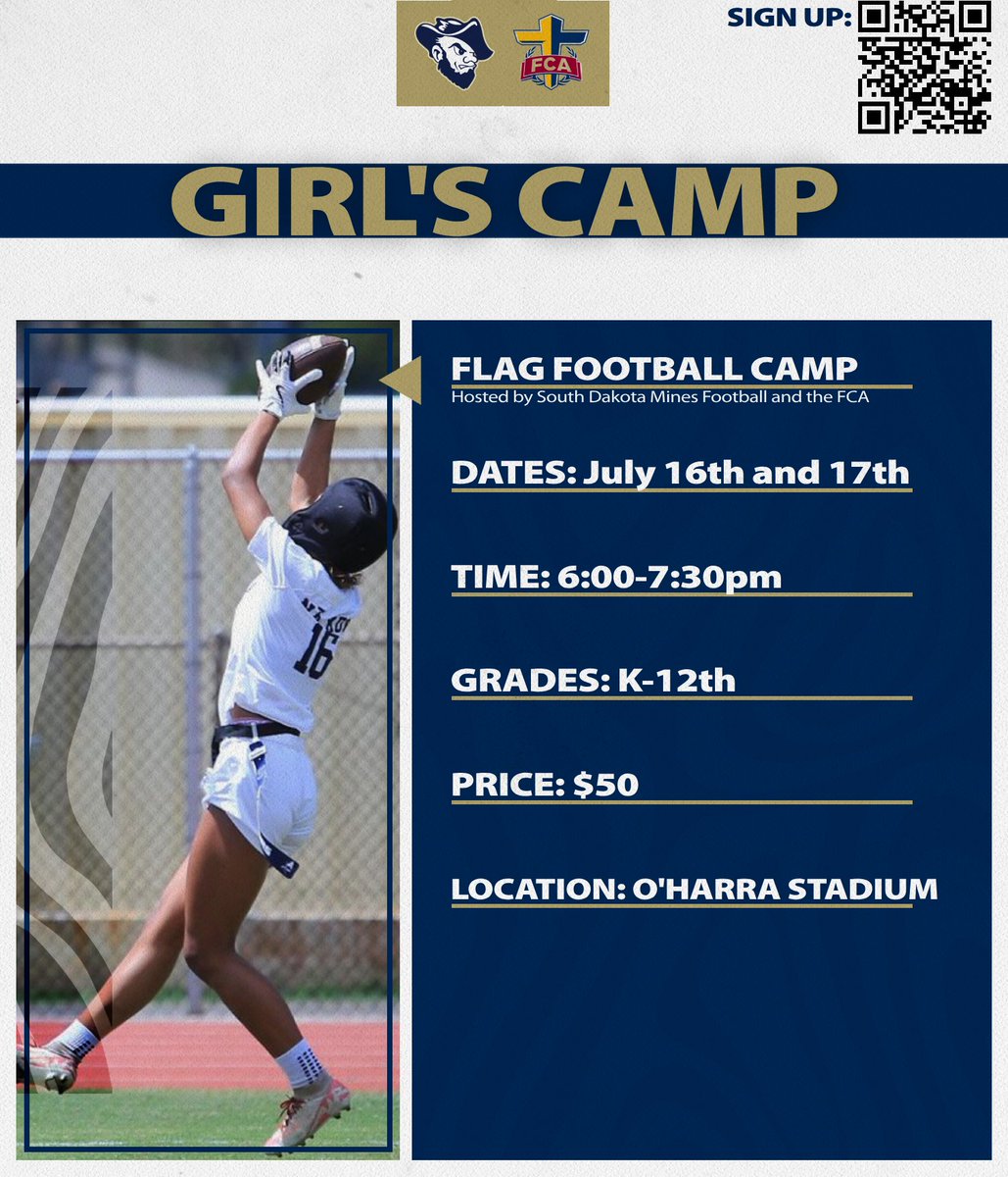 HardrockerFB's tweet image. Excited to announce our partnering with the FCA to host our first Girl's Flag Football camp!
This will be a great way to have some fun in the summer and show off your skills!
Sign up now before it's too late!
#TheHardrockLife