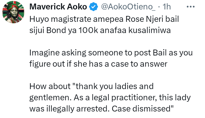 geoogwang6's tweet photo. Dear Aoko
STOP SOCIAL MEDIA MADNESS Àti kusalamia judge
Wewe you can't fight everything
#RoseNjeri
#Aoko
#Luos
#Alai
#Rutodelivers
#No New Taxes
#Abduction
#Samia Suluhu
#Agather
#bonfacemwangi
#Millimani Court
#Joseph Chirchir
#Eluid Langat https://t.co/RiAjXmQZZx