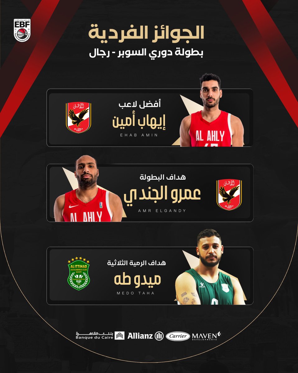 EBBFED's tweet photo. نــقــــدم لــكــــم جــوائــــز الأفــضــــل فــــي بــطــولــــة دوري الــســوبــــر - رجــــال 🔝🌟

#EBF | #الاتحاد_المصري_لكرة_السلة https://t.co/e0F6XQKYBA