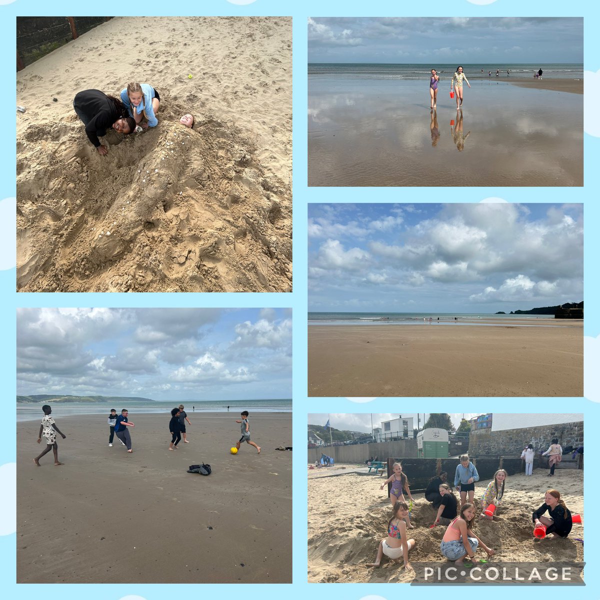 Fun at the beach. Sandcastles, swimming and of course football!⚽️ 🌊🪣