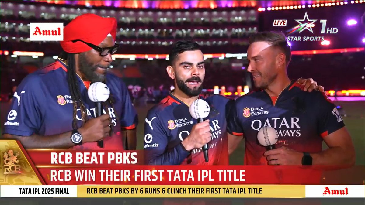 mufaddal_vohra's tweet photo. Virat Kohli said, "we all 3 gave our prime years to win the IPL, but fell short. This trophy is equally theirs, they've given their heart and soul". https://t.co/lYOuaTWCtA