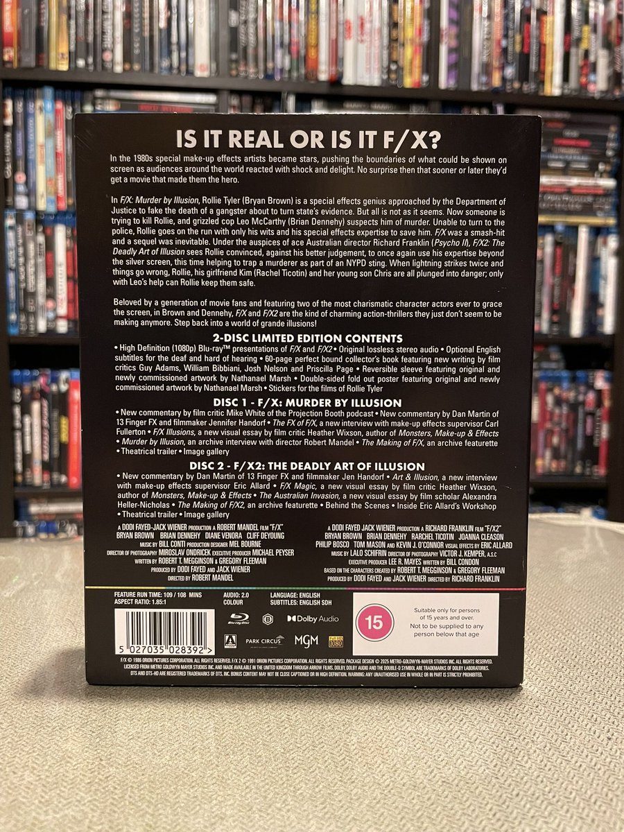 mike_vs_pereira's tweet image. Whether it’s the crackerjack pairing of Brown & Dennehy, or the clever & fun ways in which our hero, SFX man Rollie Tyler, thwarts the villains, the F/X films remain immensely enjoyable thrillers. This superb @ArrowFilmsVideo box set gives these movies the love they so deserve.