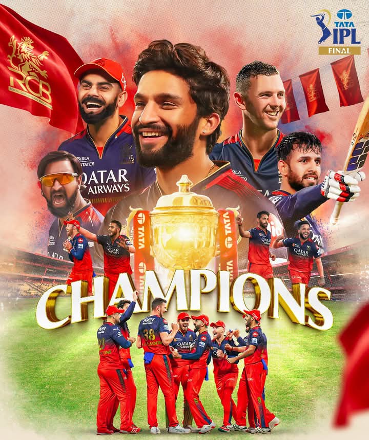 Wahid AK Soomro (@waks_7) on Twitter photo 𝐂𝐇𝐀𝐌𝐏𝐈𝐎𝐍𝐒 𝐎𝐅 #𝐓𝐀𝐓𝐀𝐈𝐏𝐋 𝟐𝟎𝟐𝟓 🏆
The 𝐑𝐨𝐲𝐚𝐥 𝐂𝐡𝐚𝐥𝐥𝐞𝐧𝐠𝐞𝐫𝐬 𝐁𝐞𝐧𝐠𝐚𝐥𝐮𝐫𝐮
<a href="/imVkohli/">Virat Kohli</a> IPL dream is complete 🏆⌛️
#RCBvsPBKS
#IPL2025 #ViratKohli #Final #IPLFinals #PunjabKings 𝐂𝐇𝐀𝐌𝐏𝐈𝐎𝐍𝐒 𝐎𝐅 #𝐓𝐀𝐓𝐀𝐈𝐏𝐋 𝟐𝟎𝟐𝟓 🏆
The 𝐑𝐨𝐲𝐚𝐥 𝐂𝐡𝐚𝐥𝐥𝐞𝐧𝐠𝐞𝐫𝐬 𝐁𝐞𝐧𝐠𝐚𝐥𝐮𝐫𝐮
<a href="/imVkohli/">Virat Kohli</a> IPL dream is complete 🏆⌛️
#RCBvsPBKS
#IPL2025 #ViratKohli #Final #IPLFinals #PunjabKings