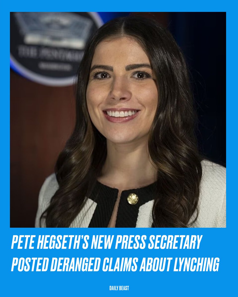 Hegseth’s new press secretary has a long history of allegedly pushing antisemitic and neo-Nazi conspiracy theories.

Read more here: trib.al/GYfZbdD