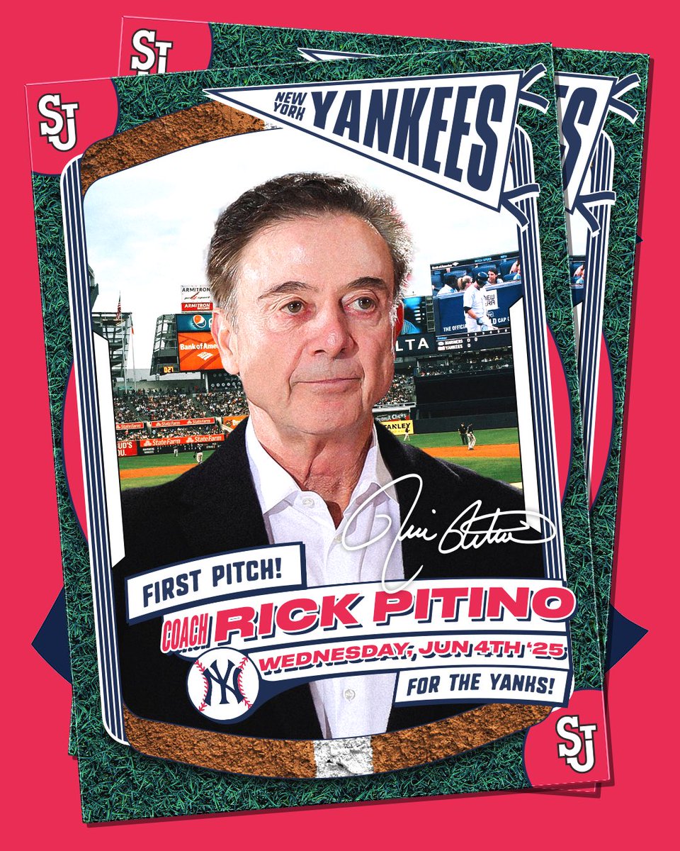 Coach Pitino will be throwing out the ceremonial first pitch tomorrow night at Yankee Stadium! ⚾️👏

🗞️: bit.ly/3T3LTL0

#RedStorm