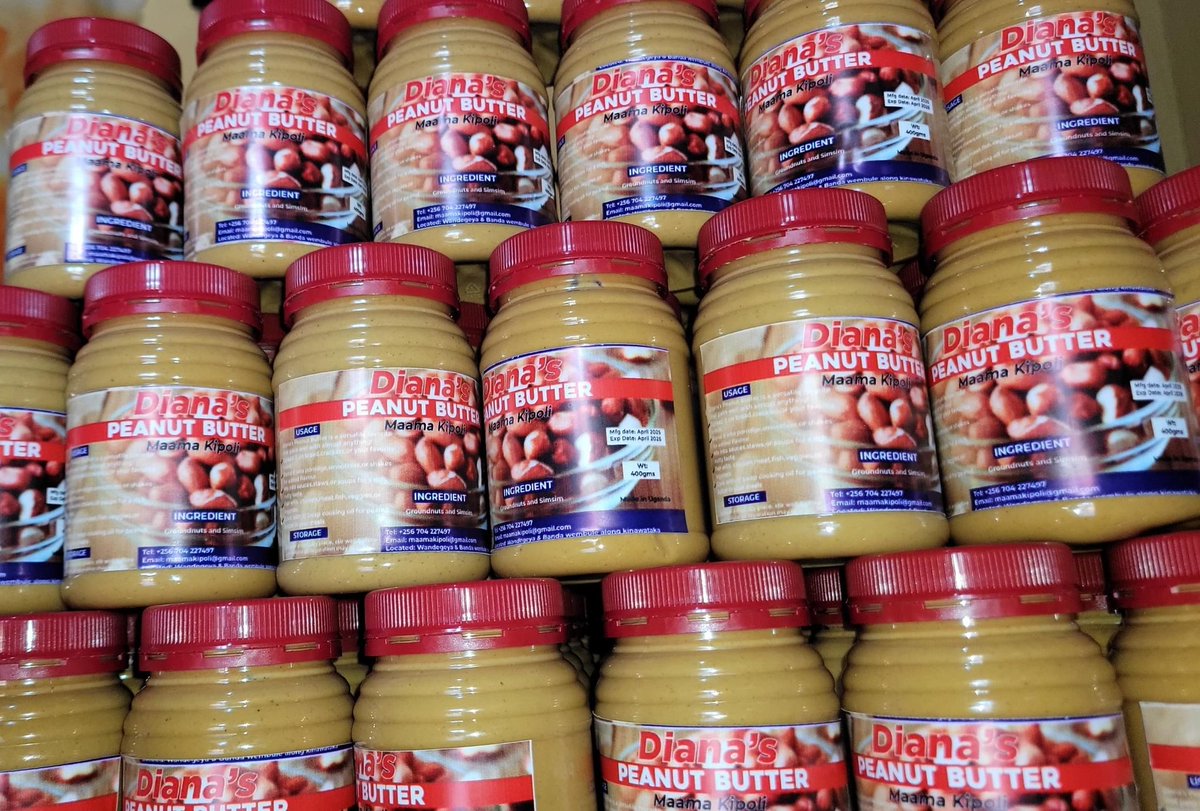Peanut butter available 
We have two delicious options:

✨ Pure Groundnuts
✨ Mixed (Simsim &amp; Groundnuts)
Available in various sizes:

- 1kg: 17,000/=
- 2kgs: 34,000/=
- 3kgs: 51,000/=
- 5kgs: 80,000/=
- 10kgs: 160,000/=

Get yours today.
0704227497

#DianasPeanutButter