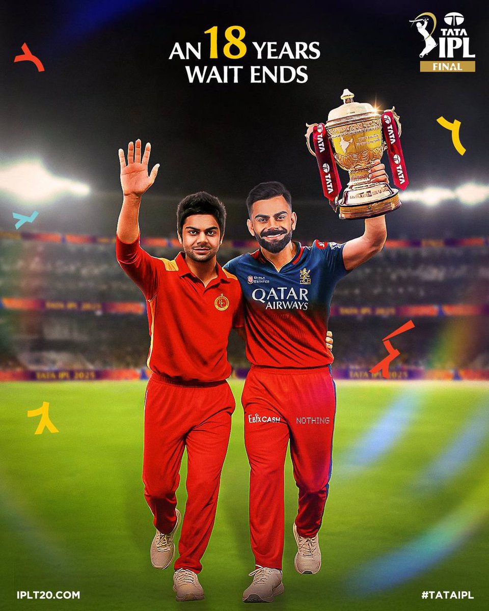 Desi Chora (@takpadm) on Twitter photo 𝐂𝐇𝐀𝐌𝐏𝐈𝐎𝐍𝐒 𝐎𝐅 #TATAIPL2025 🏆🤩
The ROYAL CHALLENGERS BENGALURU have done it for the first time ❤
#RCBvPBKS | #Final | #TheLastMile | <a href="/RCBTweets/">Royal Challengers Bengaluru</a> #IPLFinals #RCBvPBKS #IPL2025Final #ViratKohli𓃵 𝐂𝐇𝐀𝐌𝐏𝐈𝐎𝐍𝐒 𝐎𝐅 #TATAIPL2025 🏆🤩
The ROYAL CHALLENGERS BENGALURU have done it for the first time ❤
#RCBvPBKS | #Final | #TheLastMile | <a href="/RCBTweets/">Royal Challengers Bengaluru</a> #IPLFinals #RCBvPBKS #IPL2025Final #ViratKohli𓃵