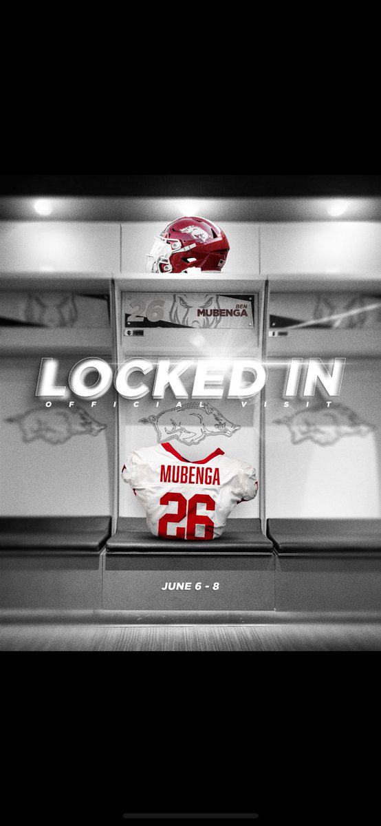 benmubenga21's tweet image. #AGTG I will be in Fayetteville this weekend for my OV!! @CoachMateos @CoachBrowne72 @Coach_Davis22 @ArRecruitingGuy @samspiegs @JohnGarcia_Jr @ChadSimmons_ @adamgorney @MattDeBary @SSN_Arkansas #razorbacks 🐗