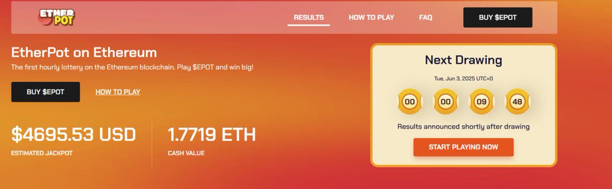 $4k7. 9 min to go. Who will take home the next jackpot?

Let's go $EPOT

etherpot.tech