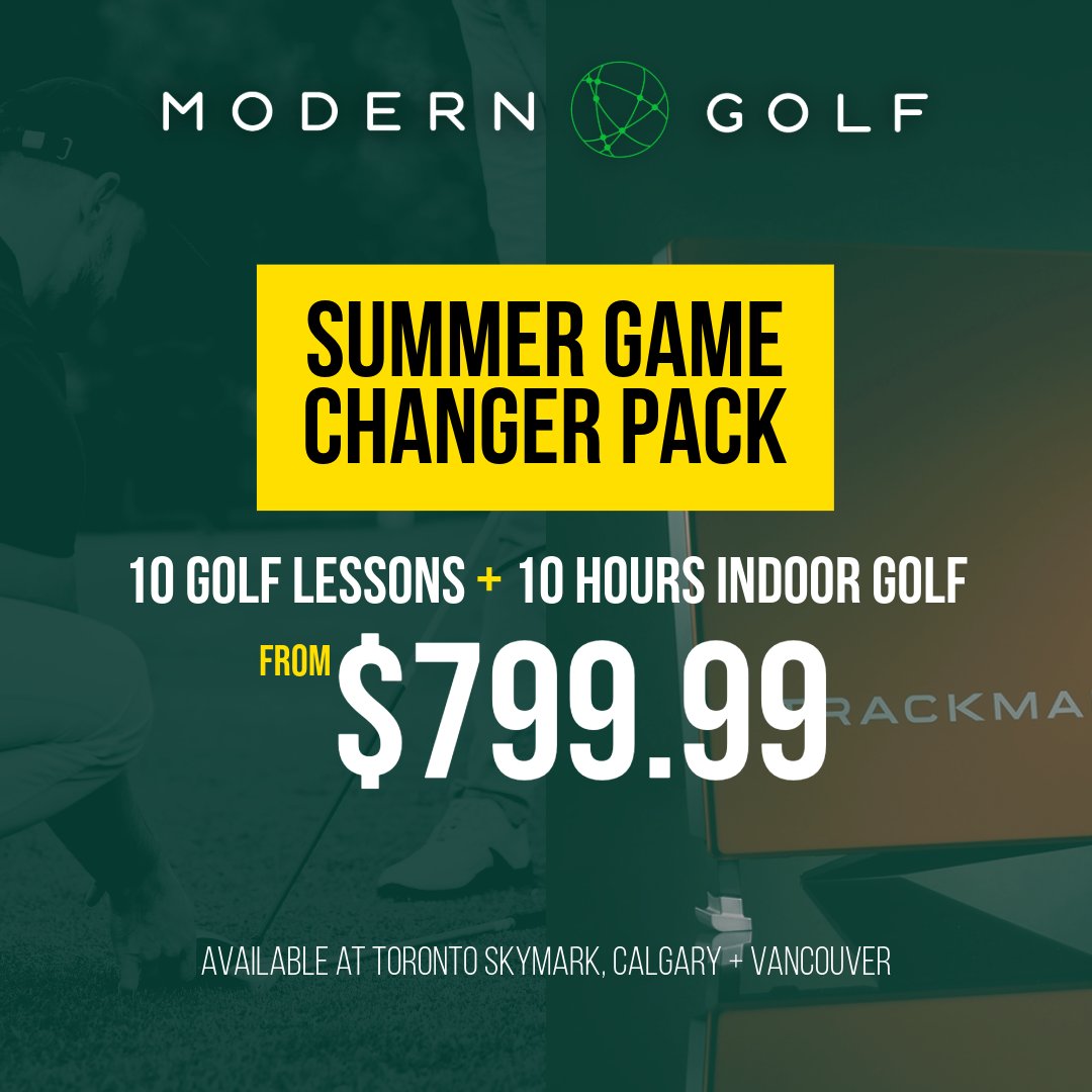 ModernGolfCA's tweet image. The SUMMER GAME CHANGER PACK at Modern Golf is here! Transform your game, commit to improvement with 10 #golflessons + 10 #indoorgolf hours from just $799.99. Improve your game now at Toronto Skymark, Calgary &amp;amp; Vancouver.   

🔗👉 shop.moderngolf.ca/summer-game-ch…

#golfcanada #moderngolf
