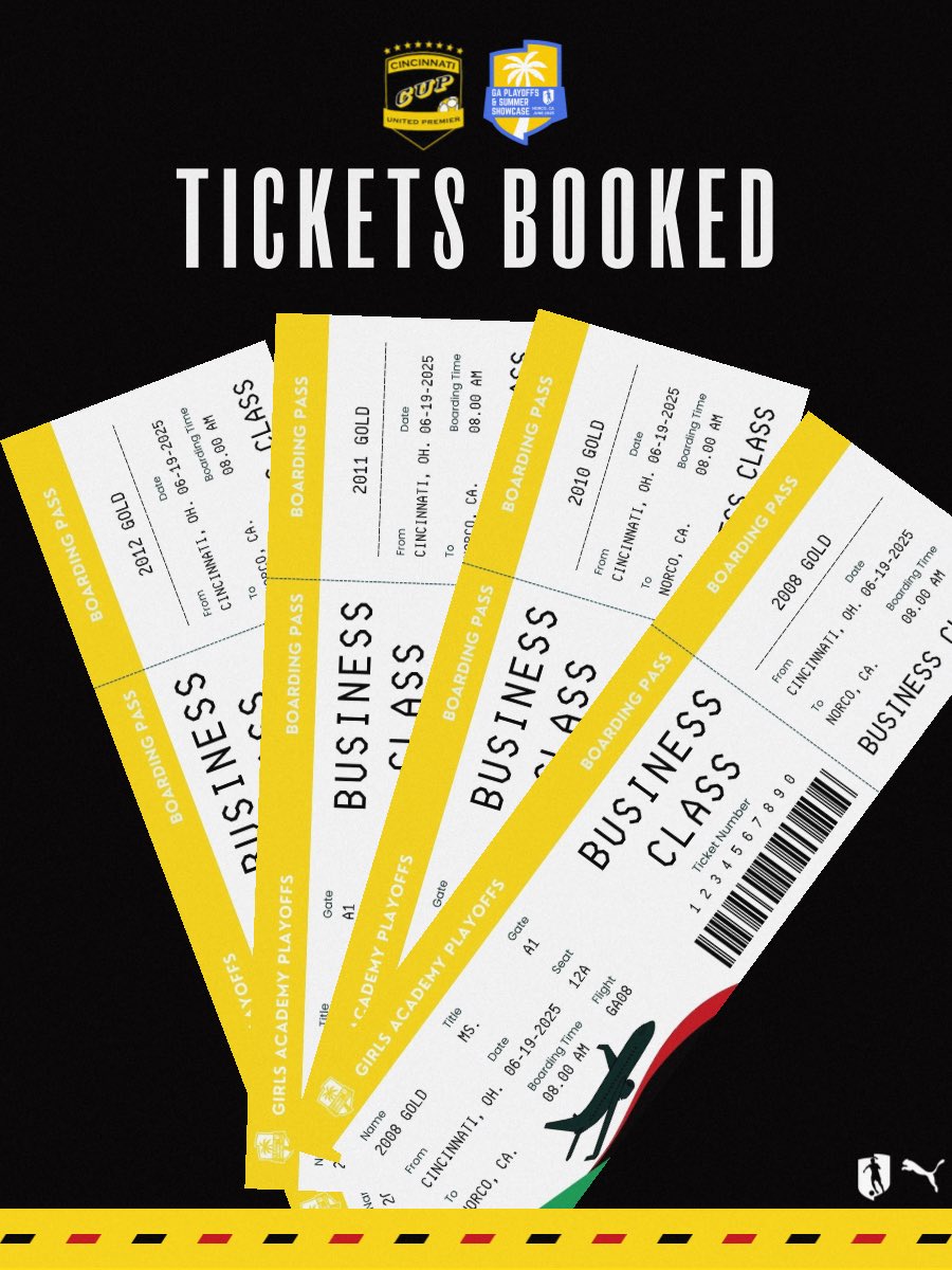𝓒𝓞𝓝𝓖𝓡𝓐𝓣𝓤𝓛𝓐𝓣𝓘𝓞𝓝𝓢 to our 0️⃣8️⃣, 1️⃣0️⃣, 1️⃣1️⃣ &amp; 1️⃣2️⃣ Gold teams for booking their tickets to the <a href="/GAcademyLeague/">Girls Academy</a> Playoffs!

Next stop: California! ✈️ 🌴 

#ForThePlayers || #pumafootball