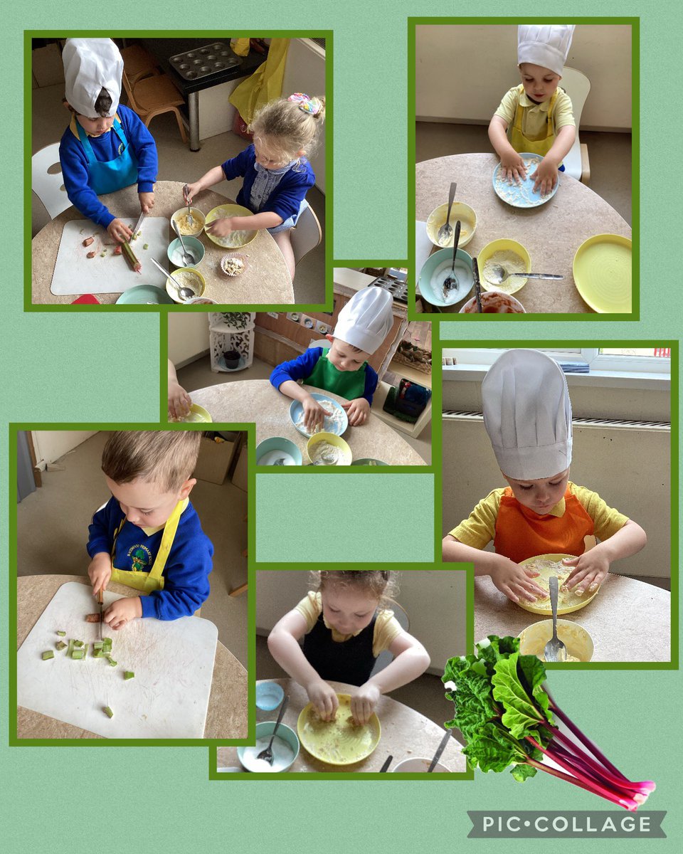 We harvested our rhubarb from the Nursery garden, we then peeled and chopped it ready to be made into our own rhubarb crumbles. We used lots of different techniques and skills and then we got to taste them. Yum! <a href="/Blackwood_PS/">Blackwood Primary</a>