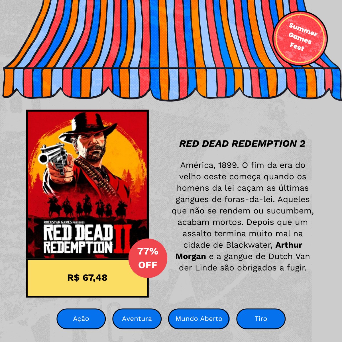 🚨 PROMOS QUE DURAM 24H - SUUPER FEIRINHA EDIÇÃO SUMMER GAMES FEST 🚨

Desconto NO CAPRICHO no Red Dead Redemption 2, Kingdom Come: Deliverance - Royal Edition e muito mais!

As ofertas vão durar APENAS 24 HORAS! Vai dar uma olhada! 🛒

EU QUERO: ow.ly/cqIe50W3CY9

Por