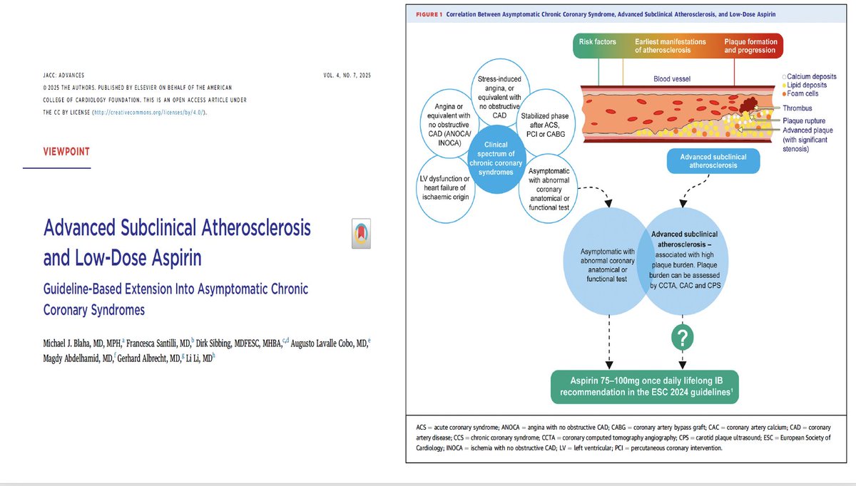 Augusto LC (@alavallecobo) on Twitter photo ✅We make an analogy between advanced subclinical atherosclerosis and CCS to identify patients who may benefit from LDA. <a href="/MichaelJBlaha/">Michael J. Blaha</a>
✅Hicimos una analogía entre aterosclerosis subclínica avanzada y SCC para identificar quién se beneficia de AAS. ✅We make an analogy between advanced subclinical atherosclerosis and CCS to identify patients who may benefit from LDA. <a href="/MichaelJBlaha/">Michael J. Blaha</a>
✅Hicimos una analogía entre aterosclerosis subclínica avanzada y SCC para identificar quién se beneficia de AAS.