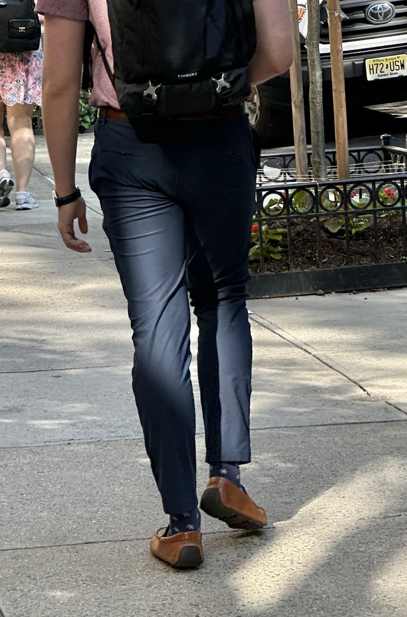 Simple stuff:

- Stop cropping your work pants
These are like 4 inches too short

- Stop wearing novelty kid’s socks
It also exacerbates your cropped skinny pants

- These are drivers, not actual loafers
Shouldn’t be worn in a serious office