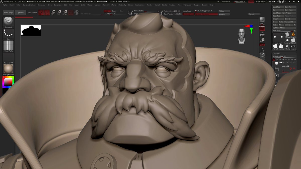 JCaronChara's tweet image. Getting back to some organic stuff with this one. Adding some final touches in Zbrush before moving on to the optimisation, wanna make this guy game ready and rig+animate once I get the time.
#zbrush #sculpting #stylized