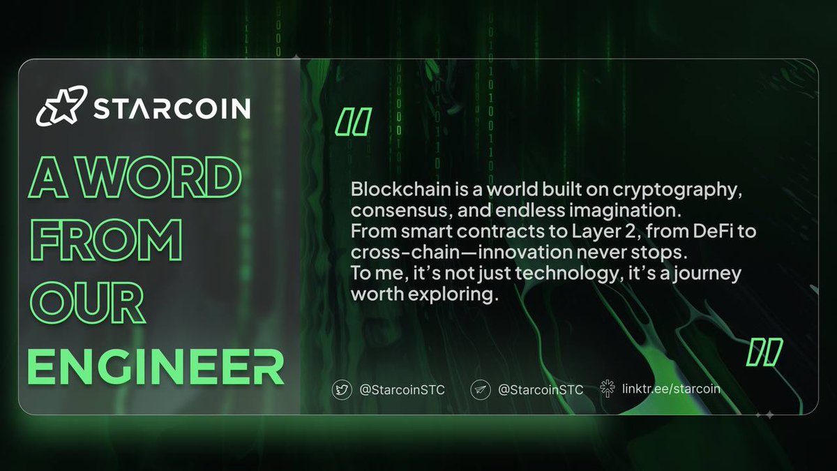 ✨ Starcoin Builders' Note #9

"...innovation never stops.. it's not just technology, it's a journey worth exploring"

~ Henry Zhang | Consensus Layer Engineer
