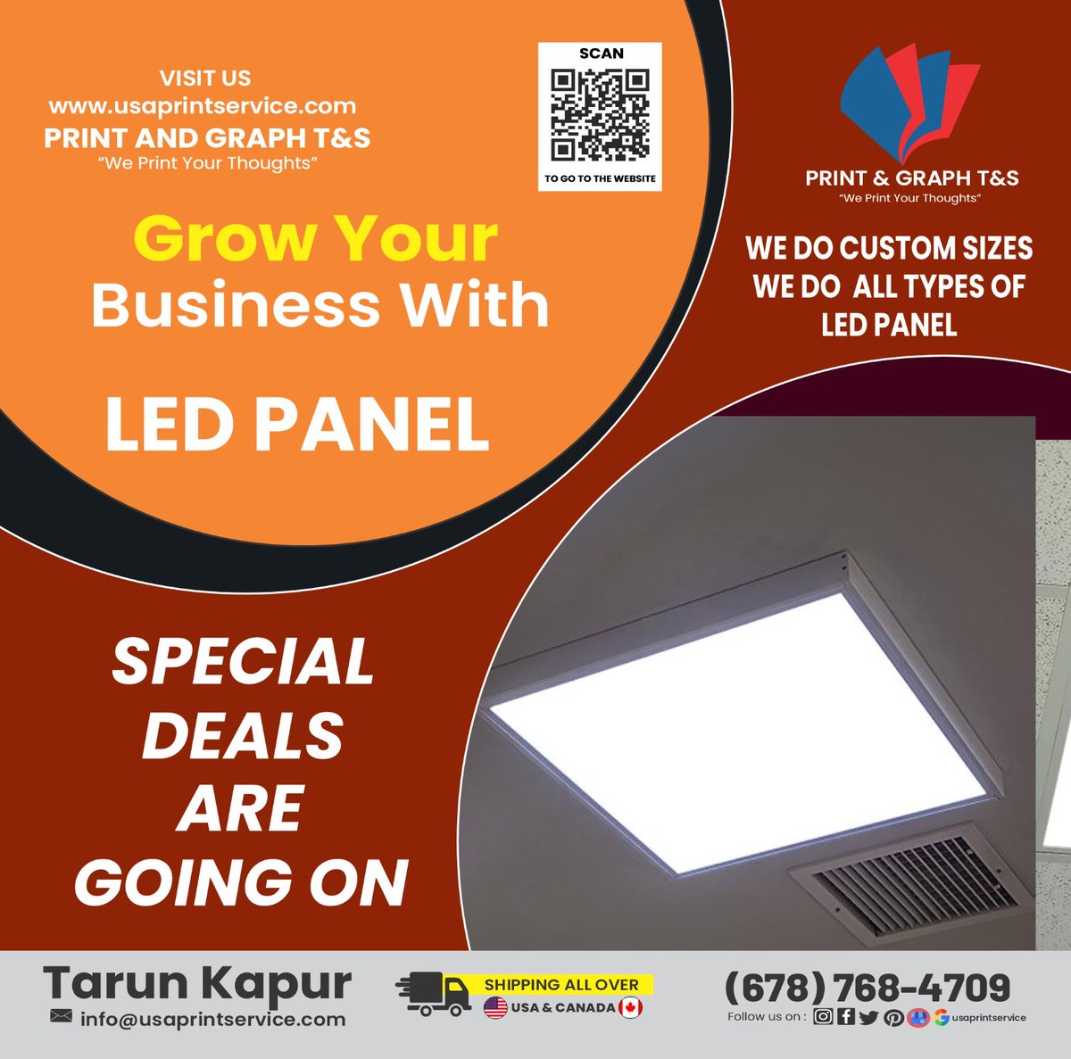 usaprintservice's tweet image. Light Up Your Brand!  
#LEDPanels #CustomLighting #BusinessPromotion #DisplaySolutions #owner #founder #cofounder #GrowWithLight #SpecialDeals #Usaprintservice #USA #LEDDisplay #StoreSetup #RetailDesign #atlanta