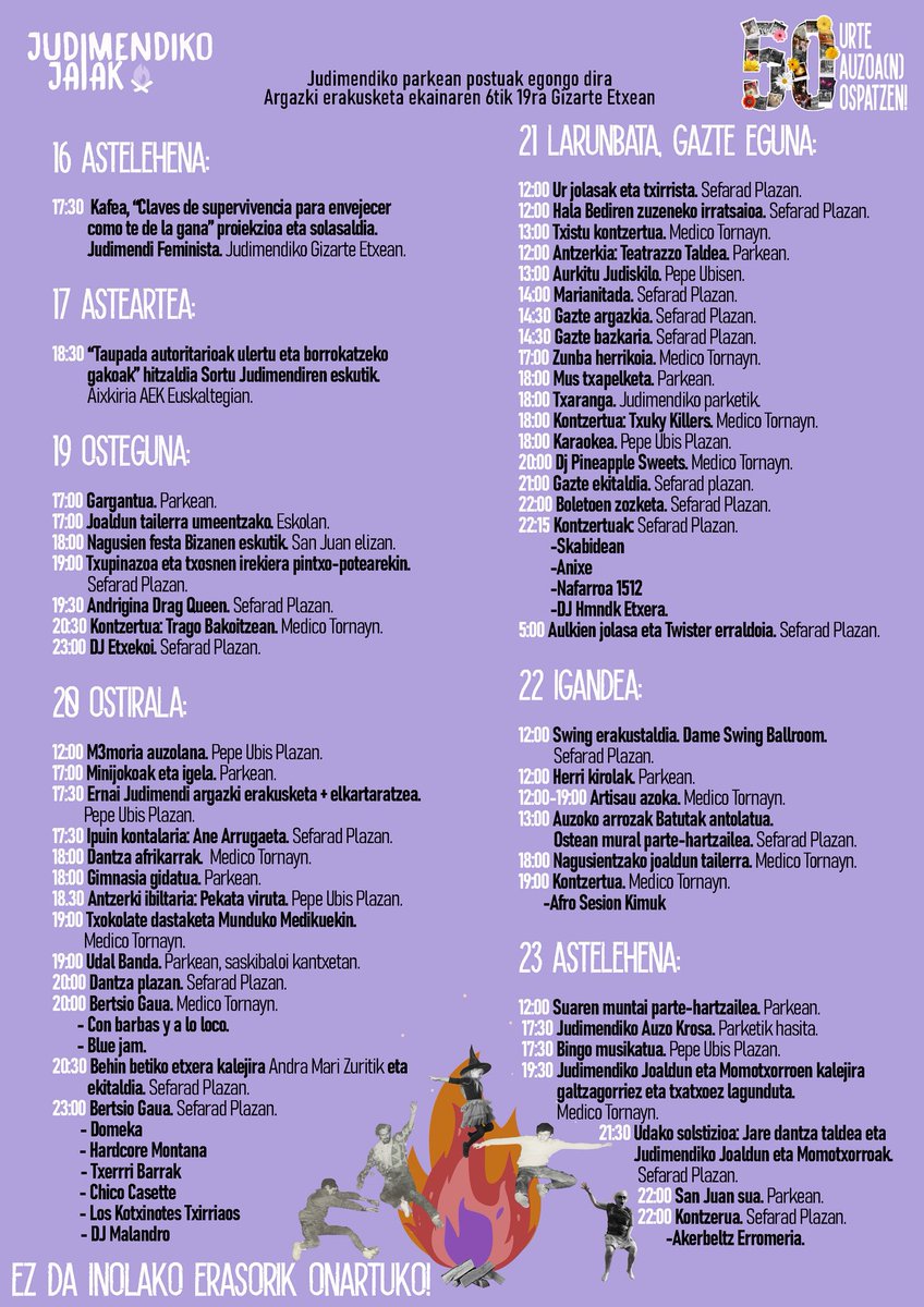 💥BOOM💥

📣📣HONA HEMEN JUDIMENDIKO 50. JAIEN EGITARAUA 🔥🔥

🌻🌸 50 URTE AUZOA(N) OSPATZEN🌼💐