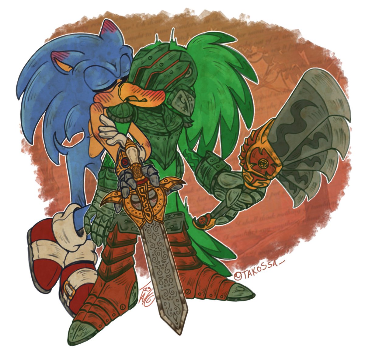 Pra comemorar junto #HappyPride e a justiça sendo feita para meu amado Sir Laramok 
Resolvi fazer um redraw de um clássico meu de 2023 
#sonjet #sonicfanart 💚💙
