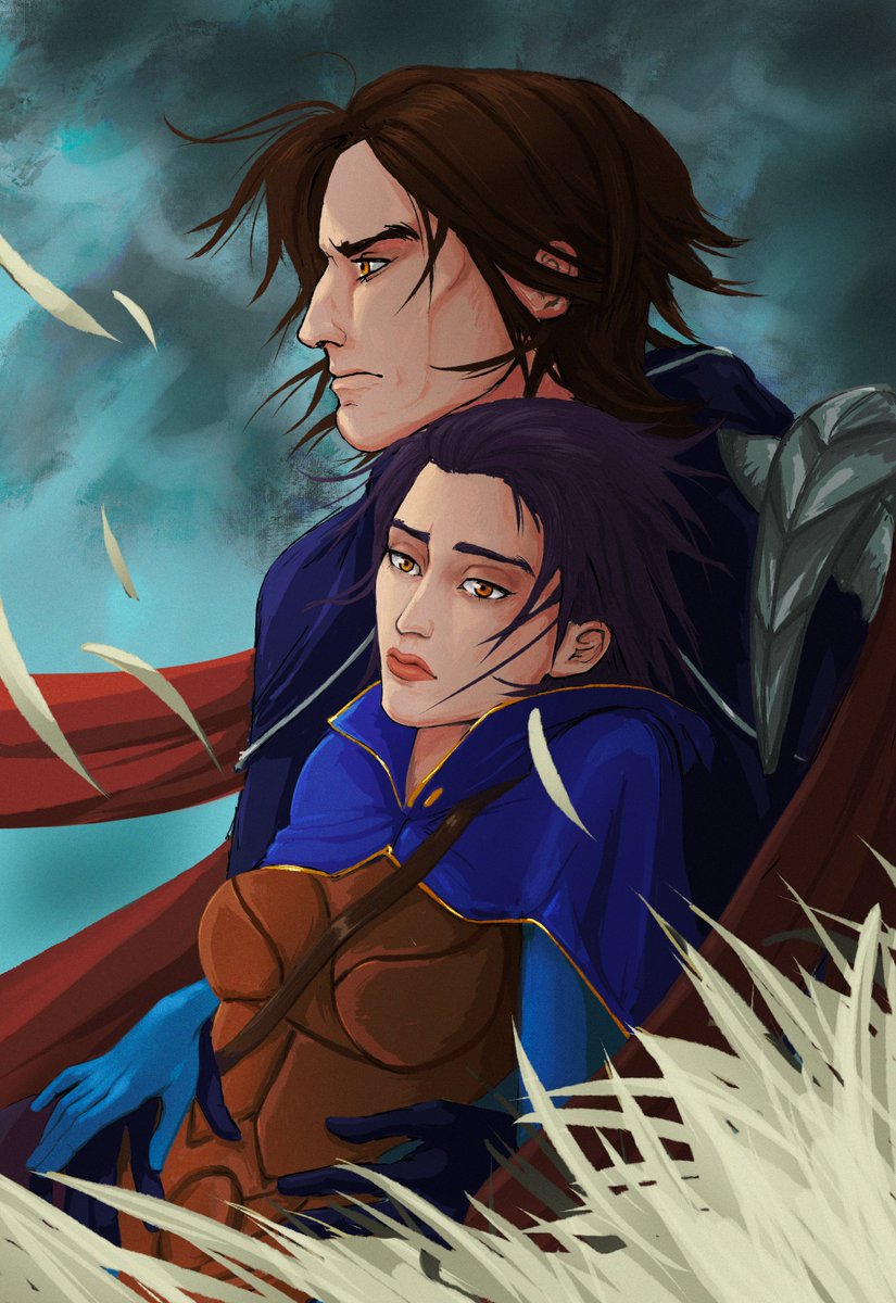 "Before the storm"

this painting is unfinished and full of mistakes. but it is very special to me. 
#Quinn #Talon #LeagueOfLegendsFanArt