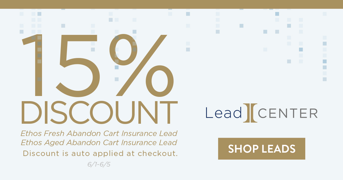 IMGLeadCENTER's tweet photo. 15% OFF Ethos Fresh and Aged Abandon Cart Insurance Leads — only in LeadCENTER! Discount is auto applied at checkout until 11PM CT June 5th.

#LeadCENTER #IntegrityTechnology #Integrity #Leads https://t.co/JFm9fITClj