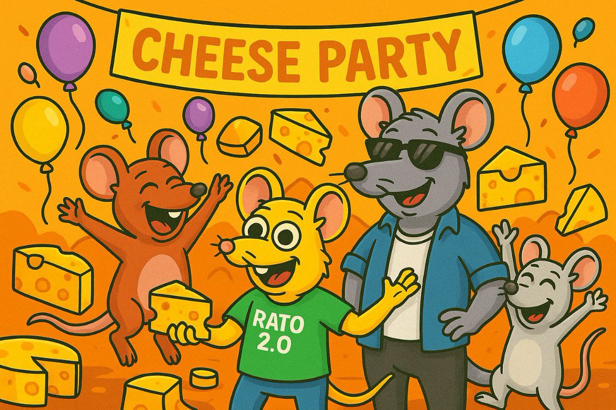 RatoTheRat2CTO's tweet photo. cheesing them life changing gains. hope you like the Rato2.0 Cheddar.
were more than just a meme were a movement, community is our number 1 priority.
come and join the cheese party
TG - https://t.co/rNTdTqoYx4
#meme #movement #NoCabal #mattfurie #rato #rato2.0 #CTO #eth https://t.co/HfSrIkurVC