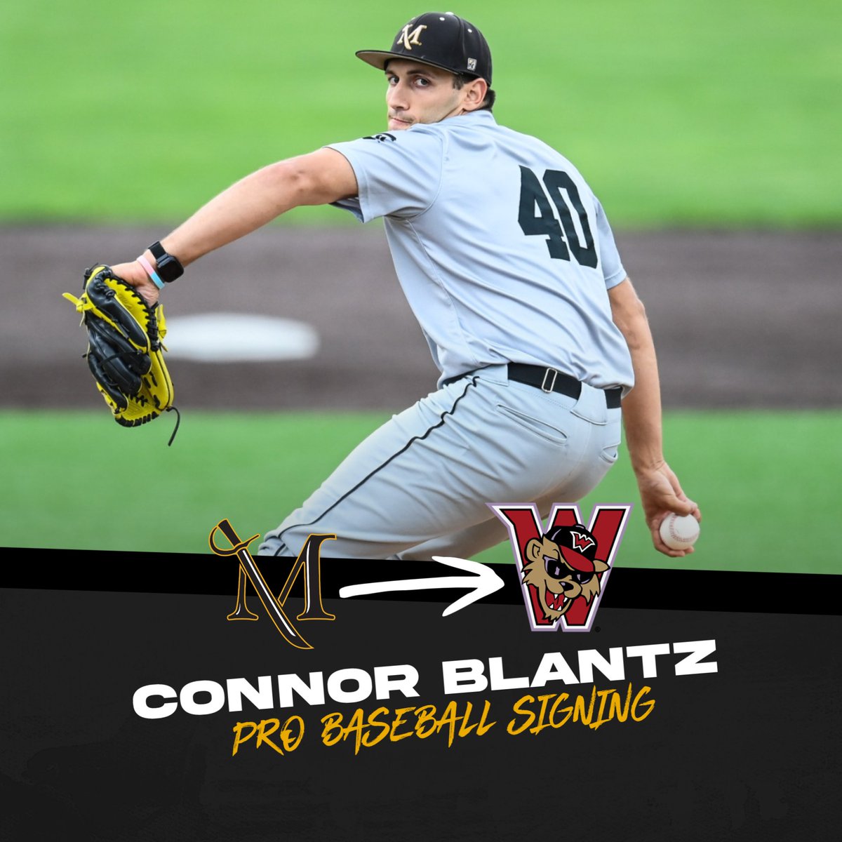 Congratulations to Connor Blantz, who signed with the Frontier League's Washington Wild Things and made his pro debut on Sunday!