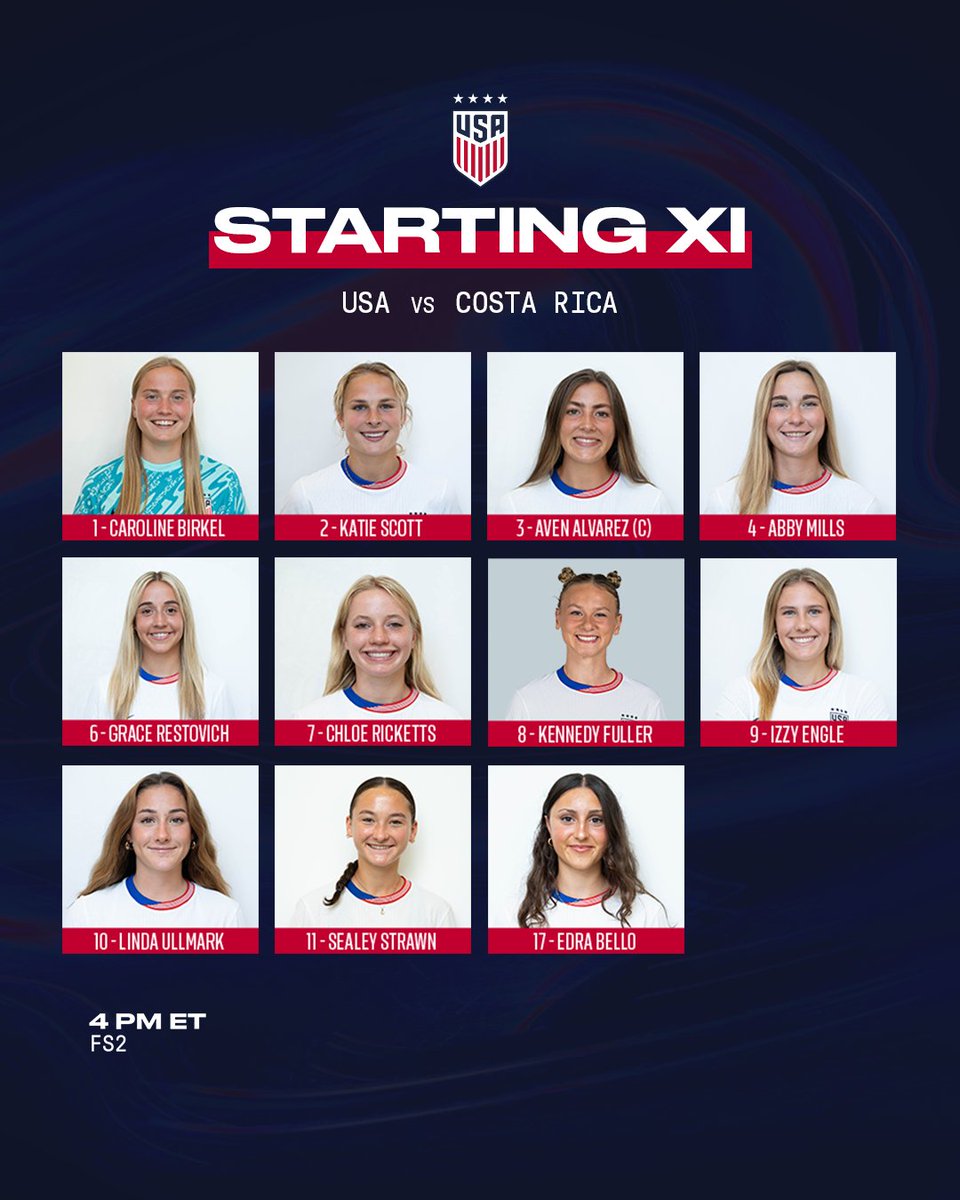 Our #U20WNT Starting XI as they take on Costa Rica in Group A!