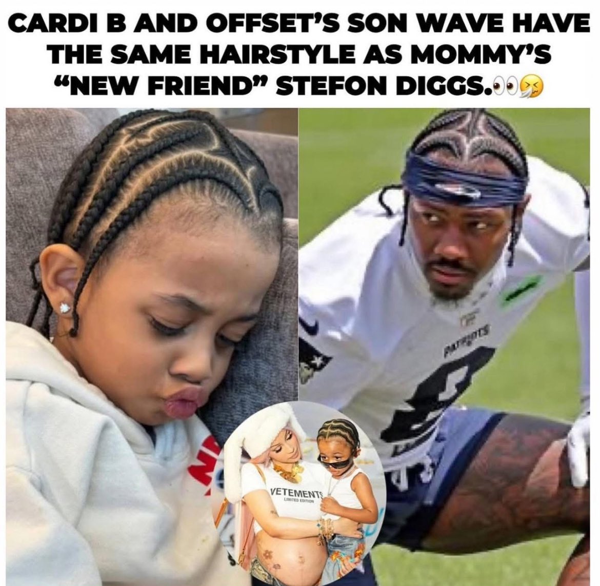 Offset seemingly reacts to post going viral about Cardi B giving their son, Wave, the same hairstyle as Stefon Diggs