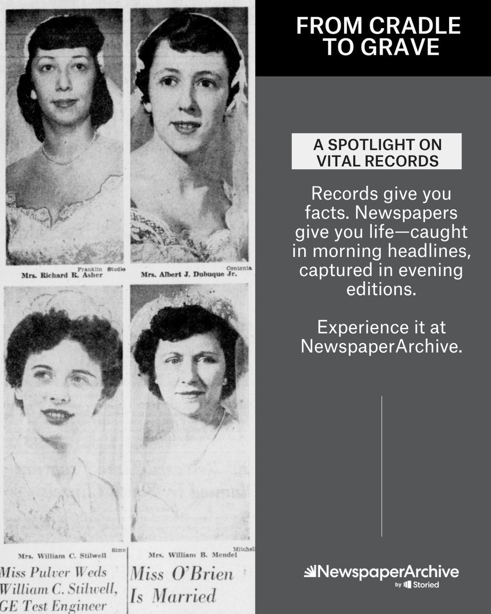 newspaper_arch's tweet photo. 📰 Why we love old wedding announcements: They're like mini-biographies of entire families. So much detail in those vintage newspaper clippings! #Genealogy #Familyhistory #Ancestors #weddings #familytrees #ancestors #NewspaperArchive #Newspapers https://t.co/WXXf0IrGNm