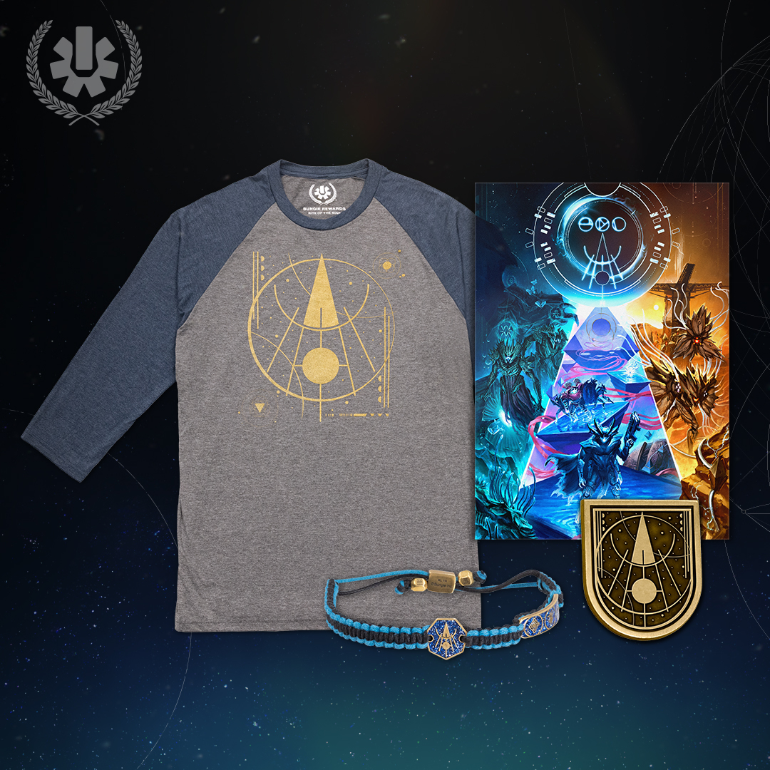 BungieStore's tweet photo. What secrets does the Prophecy Dungeon hold for you, Guardian? 

Dive into Rite of the Nine to unlock new Bungie Rewards! https://t.co/w5HOrtLVRY