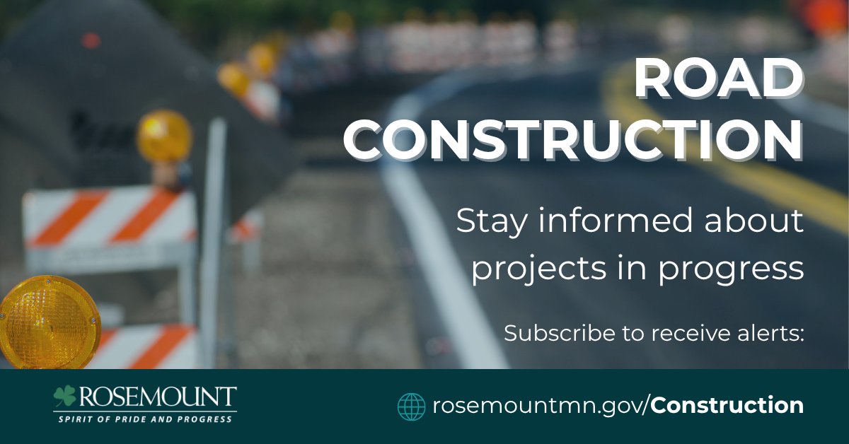 🚧 Summer road construction is set to begin next week on HWY 3. Stay in the know with our new hub for all major construction, including work by other agencies. Plan your route and subscribe for updates: rosemountmn.gov/Construction