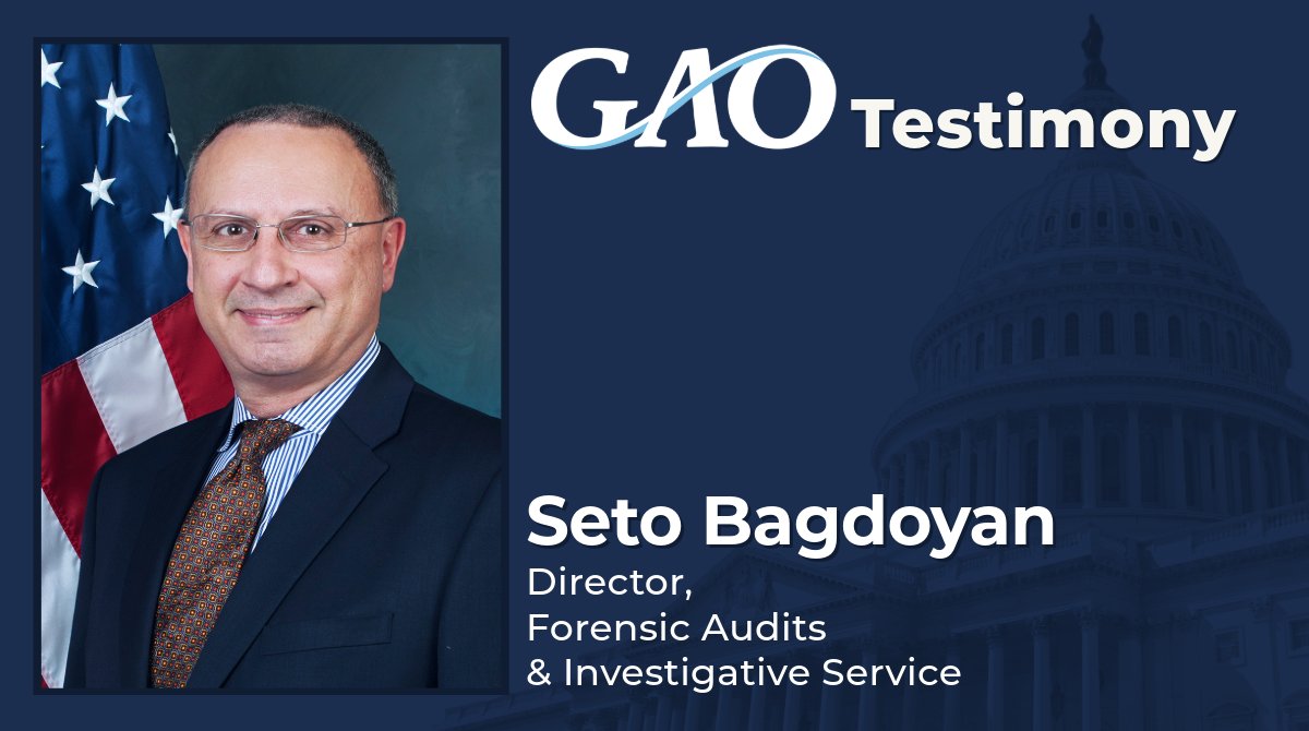 U.S. GAO (@usgao) on Twitter photo The <a href="/DeptofDefense/">Department of Defense 🇺🇸</a> spends billions each year on contracts for weapons, support services, & more. The scale and scope of this spending can make it susceptible to fraud.
GAO’s Seto Bagdoyan testifies on how DOD can better manage fraud risks—10AM tomorrow: oversight.house.gov/hearing/safegu… The <a href="/DeptofDefense/">Department of Defense 🇺🇸</a> spends billions each year on contracts for weapons, support services, & more. The scale and scope of this spending can make it susceptible to fraud.
GAO’s Seto Bagdoyan testifies on how DOD can better manage fraud risks—10AM tomorrow: oversight.house.gov/hearing/safegu…