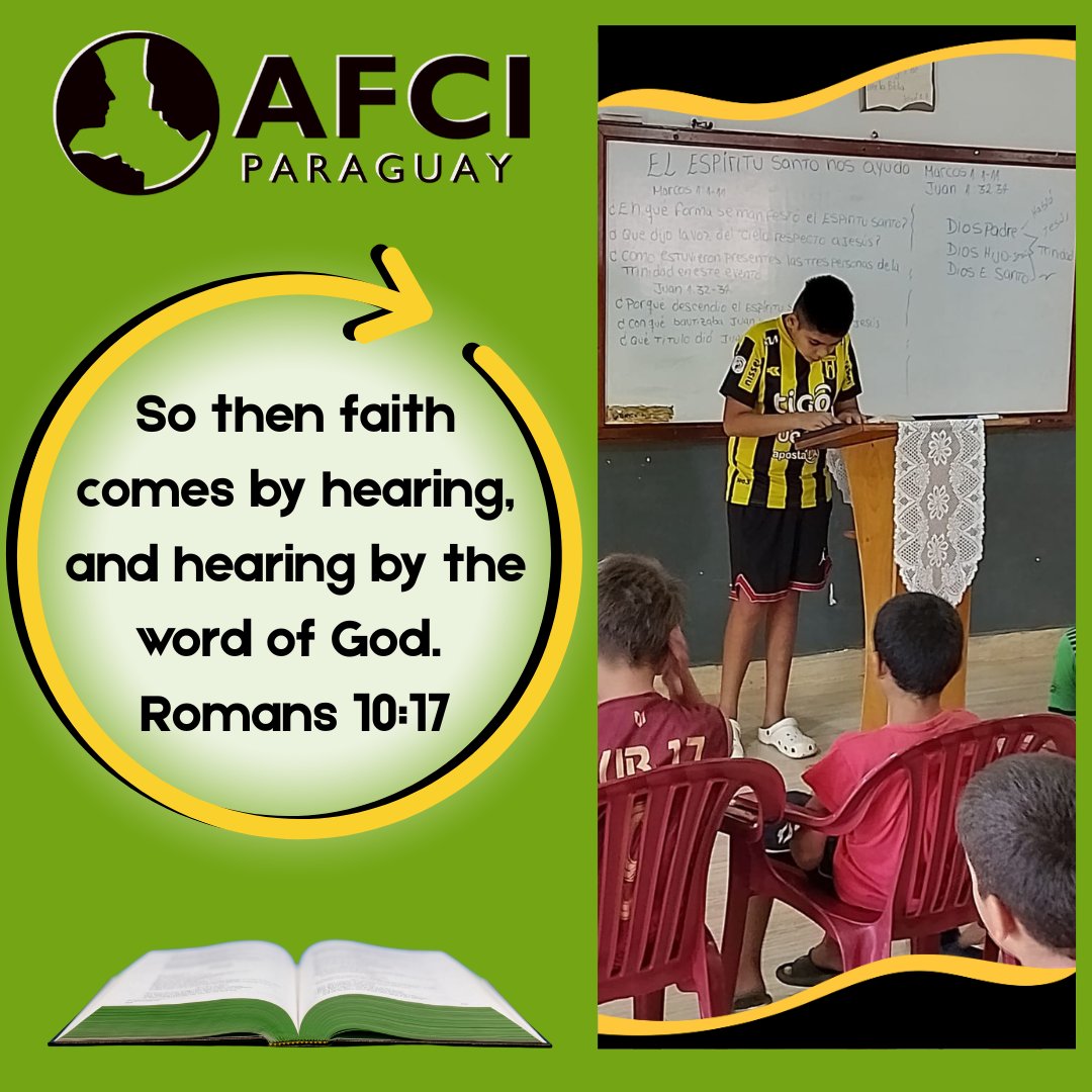 afciworld's tweet photo. In a teen discipleship group in Paraguay, God’s Word stirred hearts—some questioned their salvation and chose Christ. The next week, a transformed teen boldly shared Scripture. Only God could change a life like this. #AFCIParaguay #GospelTransformation #FaithComesByHearing https://t.co/OVWSK0ePqN