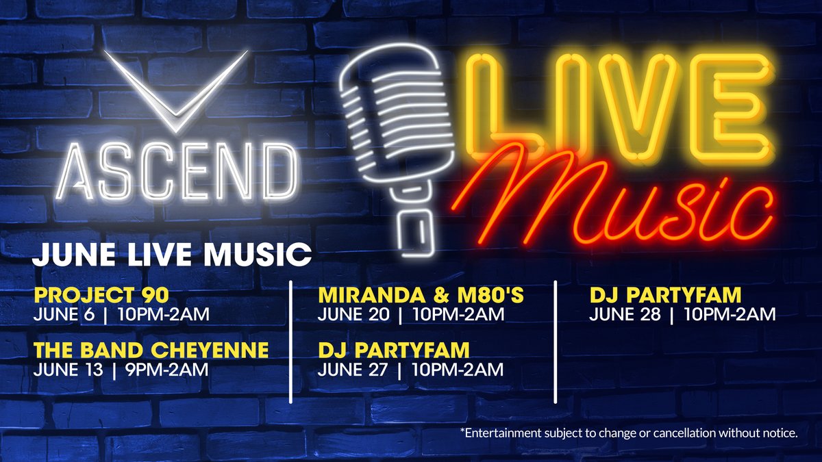 Friday nights are about to get a whole lot better! Project 90 kicks off our June lineup at Ascend Sportsbook on Friday, June 6 starting at 10 p.m. Visit our website for more details loom.ly/lluOxBM  #Project90 #AscendSportsbook #FridayNight #PartyTime