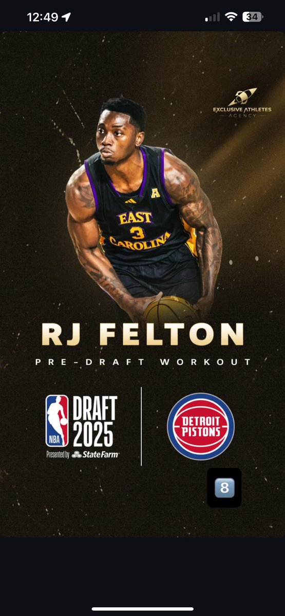 Could RJ Felton be the next bad boy Piston? RJ with a workout in Detroit🏴‍☠️