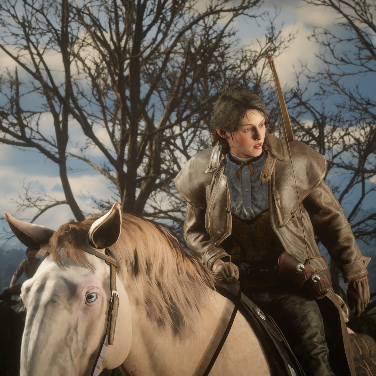 solossims's tweet image. i've been playing rdo all this time...here's my girl and her horse honey sunset:)