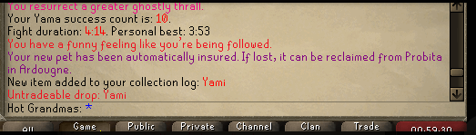peelsekili's tweet photo. 10kc Yama Pet  can i get featured @TastyOSRS https://t.co/AgKnEGkmMp