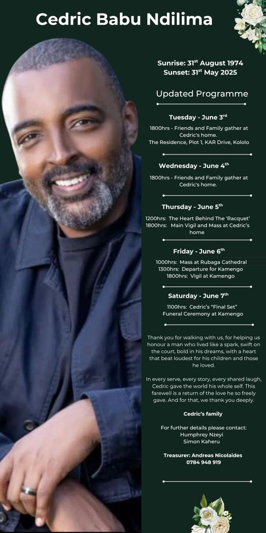 Program for our fallen brother,leader and Comrade to his final resting place.Adieu.