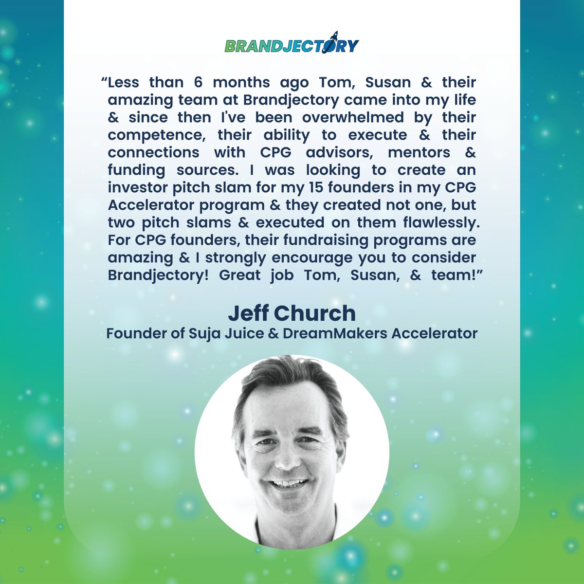 Brandjectory (@brandjectory) on Twitter photo Many Thanks To Our Good Friend, Jeff Church/DreamMakers, For These Amazing & Kind Words About @Brandjectory & Our Founders <a href="/SusanBryenton/">Susan Bryenton</a> & <a href="/TomMalengo/">Tom Malengo</a>!!🙏💚💙
It's Been A Pleasure Partnering W/Jeff & Excited For What's To Come!!
#cpg #food #startup #brand #investing #pitchslam Many Thanks To Our Good Friend, Jeff Church/DreamMakers, For These Amazing & Kind Words About @Brandjectory & Our Founders <a href="/SusanBryenton/">Susan Bryenton</a> & <a href="/TomMalengo/">Tom Malengo</a>!!🙏💚💙
It's Been A Pleasure Partnering W/Jeff & Excited For What's To Come!!
#cpg #food #startup #brand #investing #pitchslam