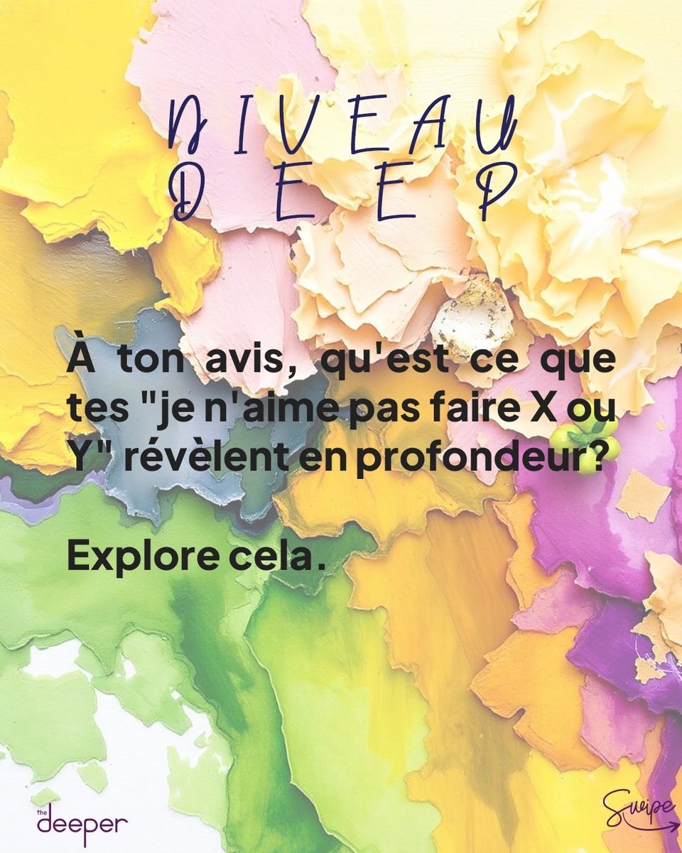 DeeperProject30's tweet photo. #30DéfisPourGrandir #EditionTravail

Jour 4

Et si la tâche que tu redoutes le plus était justement celle qui te ferait le plus grandir?

#TheDeeper #AllonsEnProfondeur https://t.co/zDuRJvLwkV