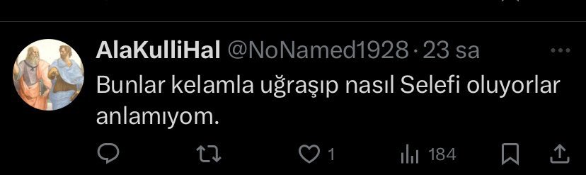 Kelâm-Felsefe tayfasının ne denli bir papağan-koyun sürüsü olduğunu izah eden bir yorum olmuş. Sabah-akşam “akıl” diye zikir çekerler ama zerre kadar kendilerine ait fikirleri yok. Olanların da 99%’u sırf gelenekçilik yapmak için klasik Kelâm-Felsefe avukatlığı yapıyor.