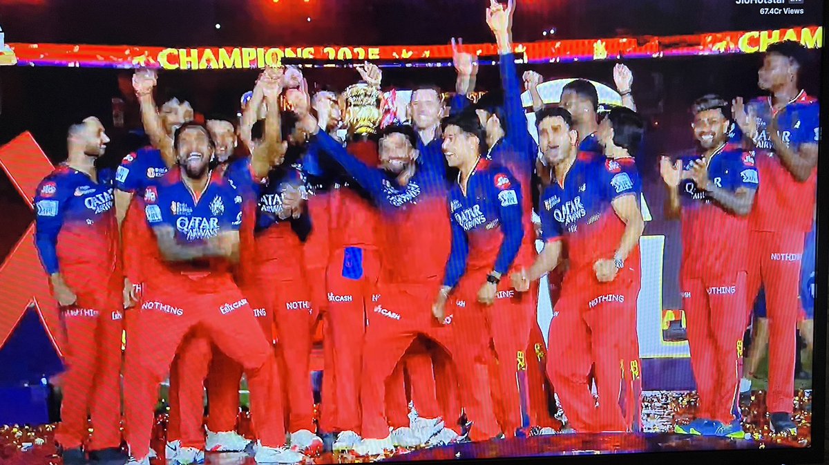 sandeepsing's tweet photo. Well done @RCBTweets 
Congratulations to RCB team and fans

Finally the wait is over for @imVkohli #RCBvsPBKS #rcbwins #IPLFinals https://t.co/6qRtwy3o19