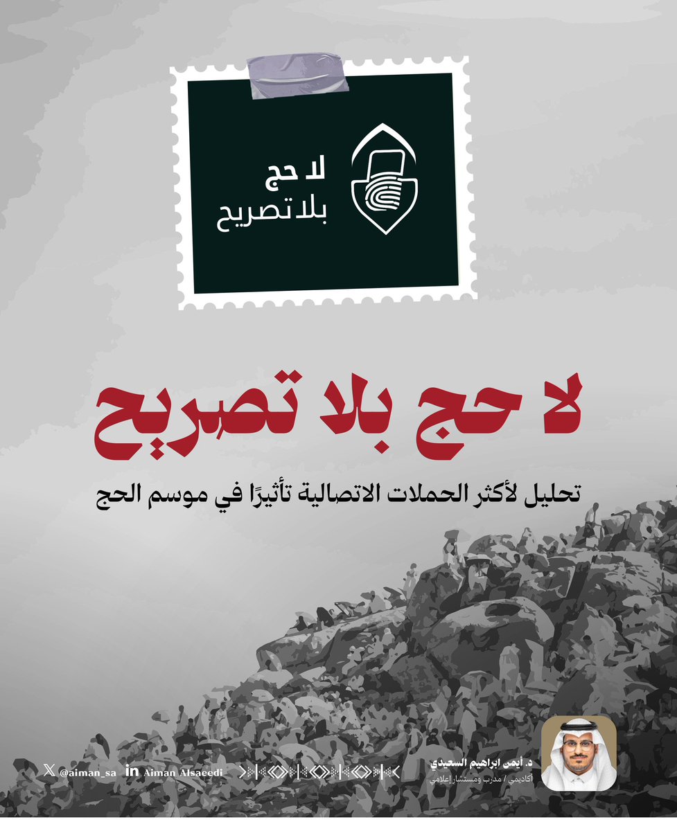 #ثريد تحليل الحملة الأكثر تاثيراً في موسم الحج ..

كيف تحوّلت حملة #لا_حج_بلا_تصريح
 إلى قصة تواصل سعودي ناجحة؟ 🇸🇦